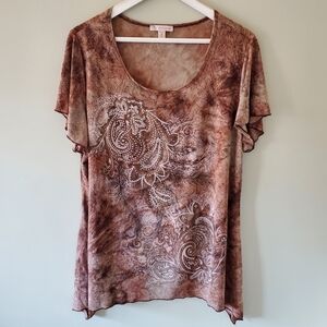 Db Established 1962 2X Y2K Whimsigoth Fairy Grunge Boho Burnout Rhinestone Top